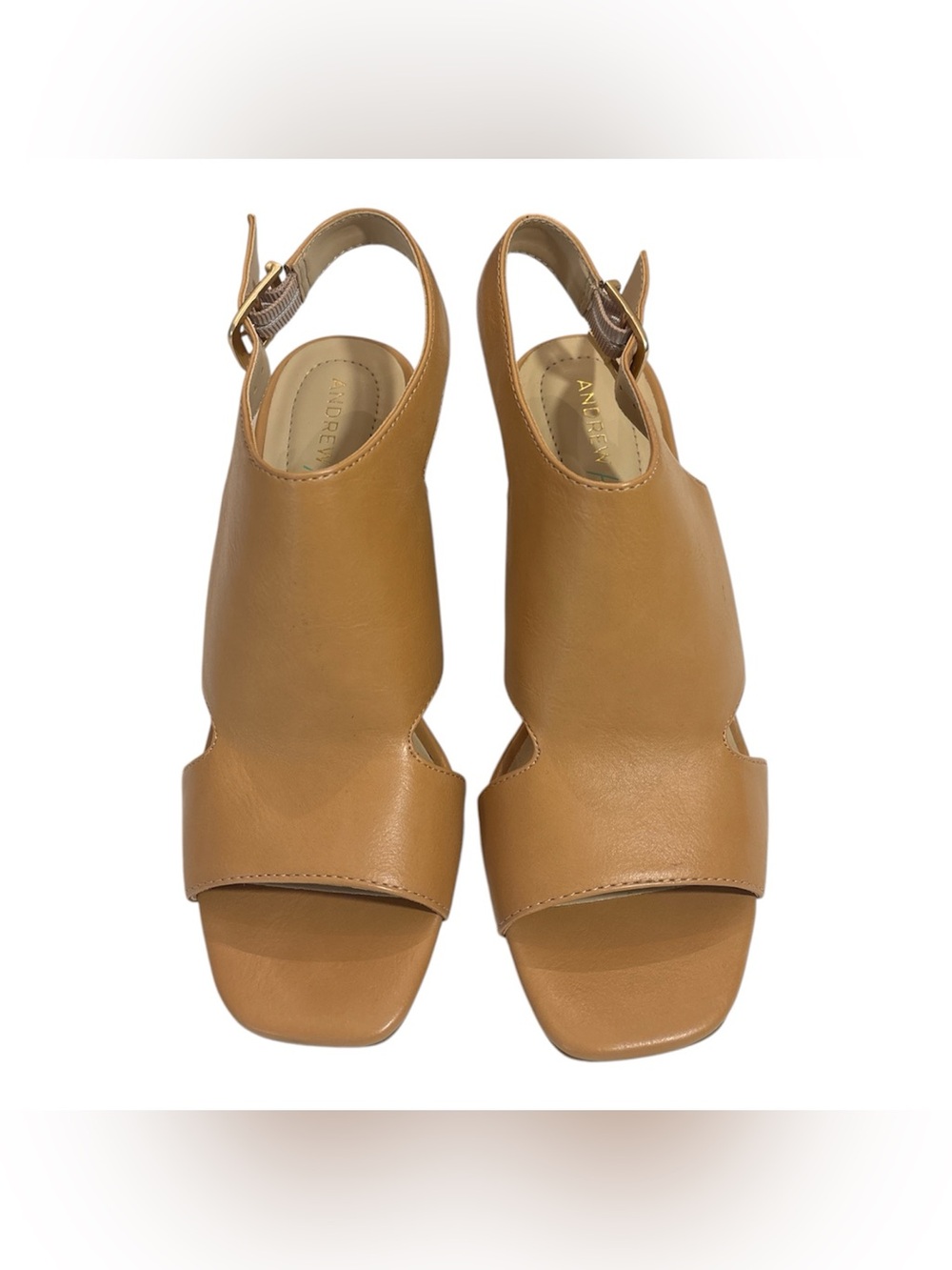 Andrew Geller Camel Tan Slingback Sandals